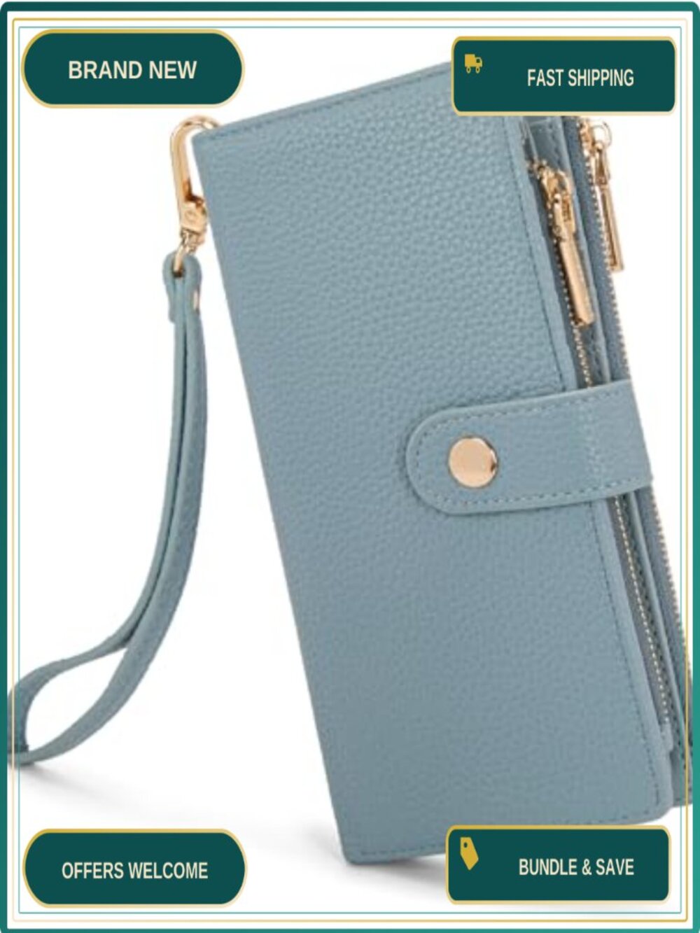 Montana West Vegan Leather Wristlet Wallet Large Capacity RFID Minimalist Clutch